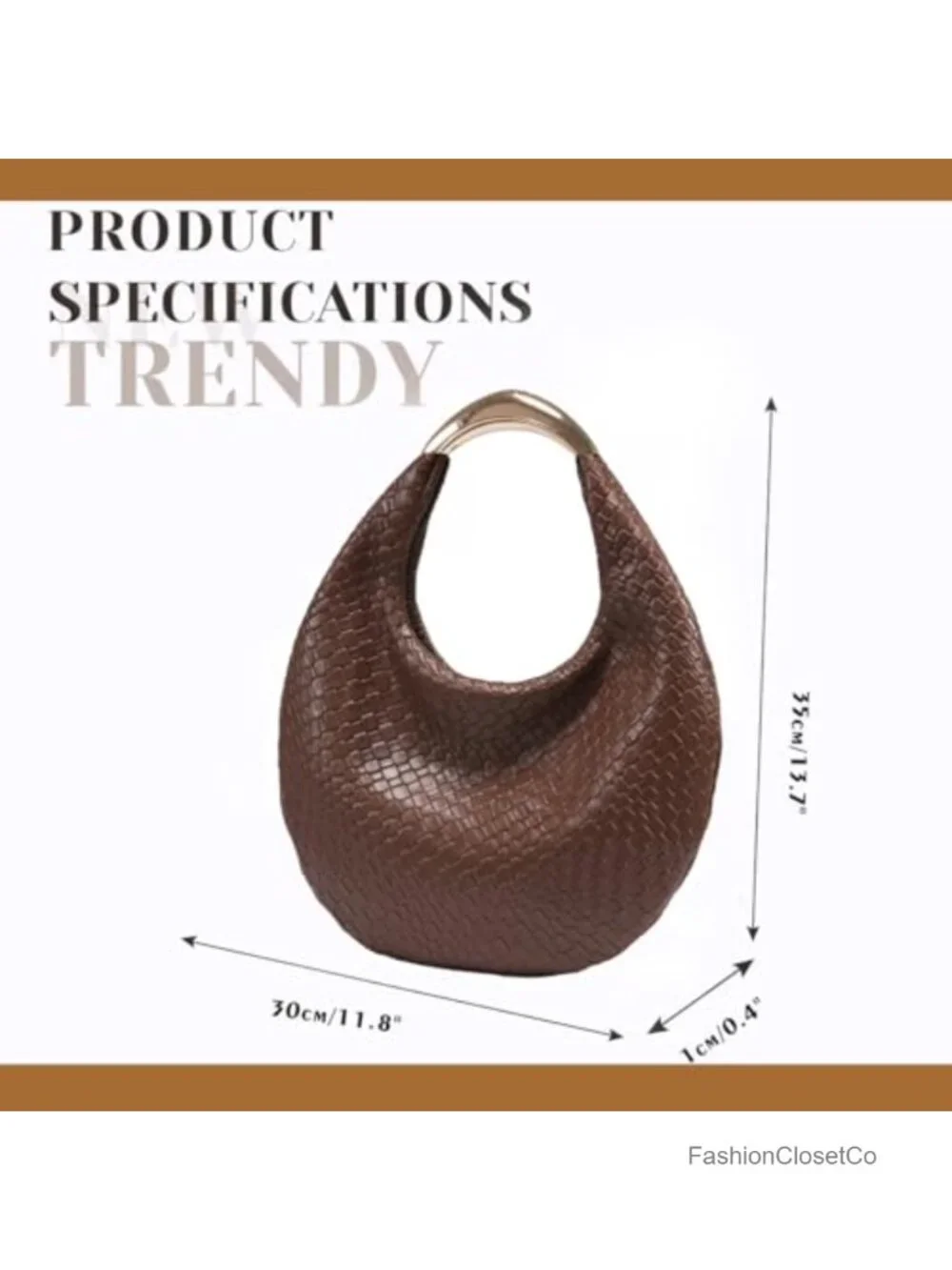 Braided Woven Hobo Tote Handbag Crescent Purse PU Leather Shoulder Bag
